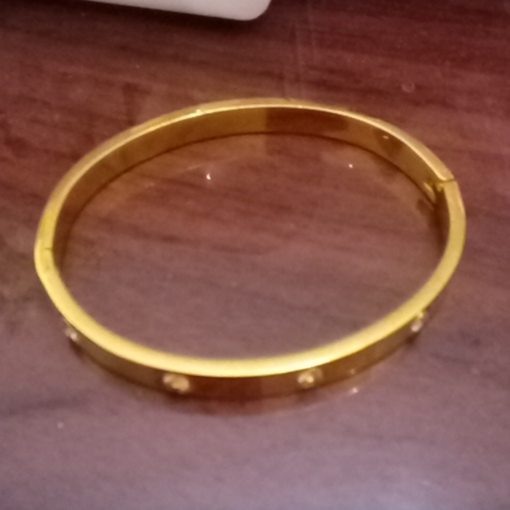 Stainless Steel Gold Plated Bangle Braceles